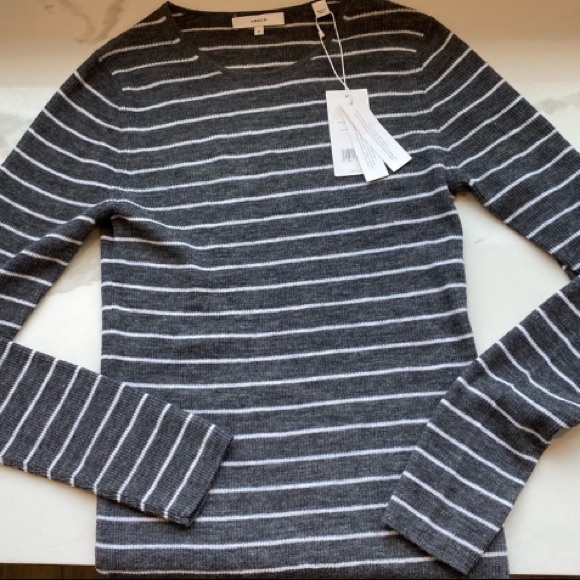 VINCE  Wool Striped Shirt - Picture 3 of 3